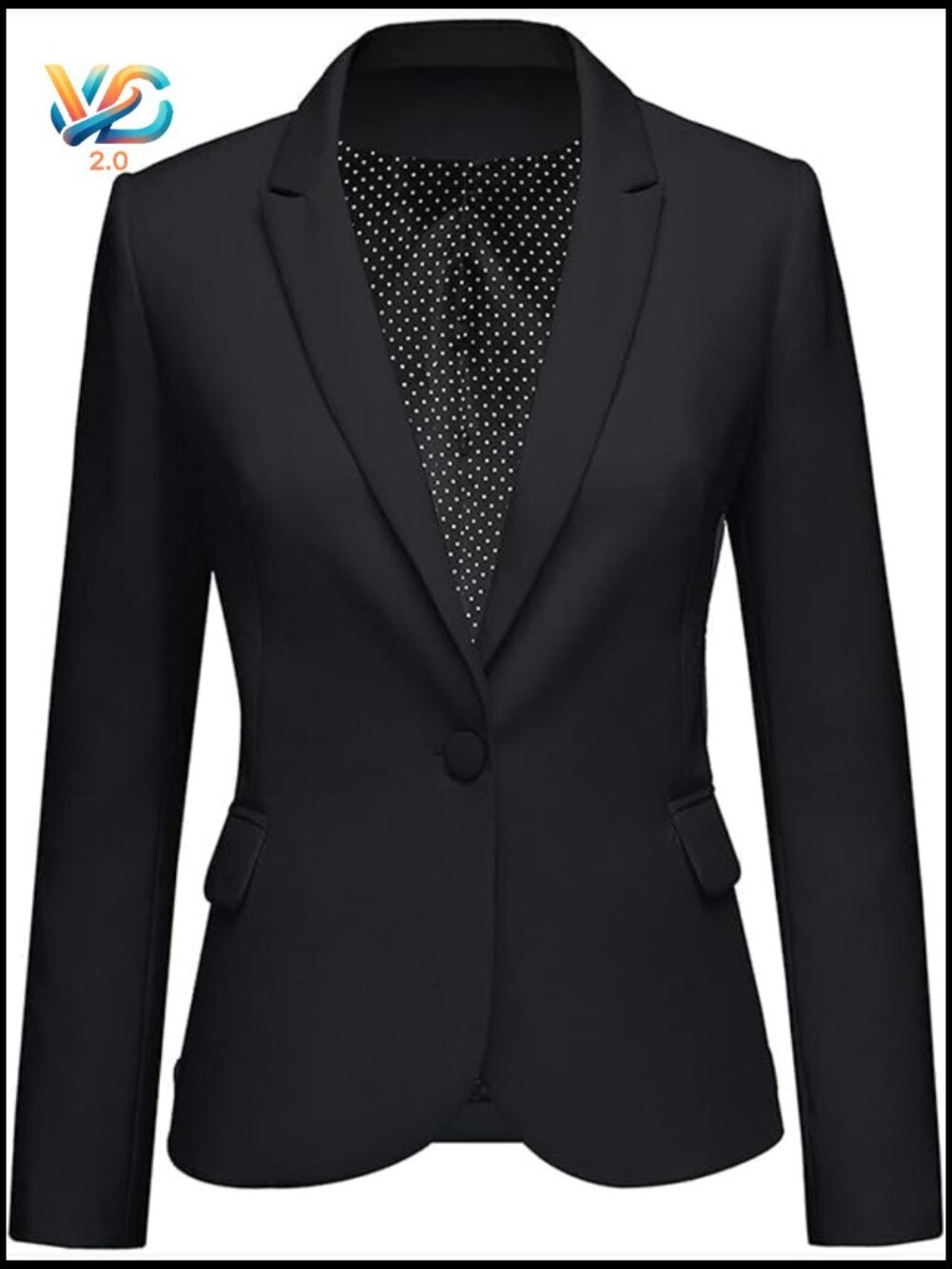 Long Sleeve Notch Lapel Blazer Jacket with Pockets Slim Fit Formal